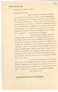 [Carta] 1935 oct. 27, Lisboa, [Portugal] [a] Señor Cónsul General de Chile en España
