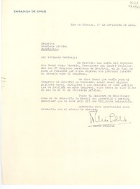 [Carta] 1943 nov. 27, Rio de Janeiro, [Brasil] [a la] Señorita Gabriela Mistral, Petrópolis, [Brasil]
