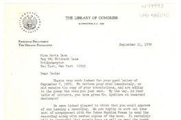 [Carta] 1970 sep. 11, [Washington, Estados Unidos] [a] Doris Dana, Bridgehampton, New York, [Estados Unidos]