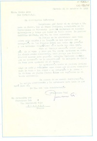 [Carta] 1959 oct. 21, Pistoia, [Italia] [a] Doris Dana, New York, U.S.A.