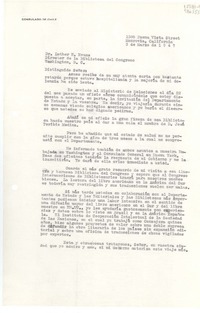 [Carta] 1947 mar. 3, 1305 Buena Vista Street, Monrovia, California, [EE.UU.] [al] Dr. Luther H. Evans, Director de la Biblioteca del Congreso, Washington, D. C., [EE.UU.]