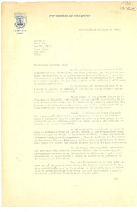 [Carta] 1960 jul. 18, Concepción, [Chile] [a] Doris Dana, Pound Ridge, New York, U.S.A.