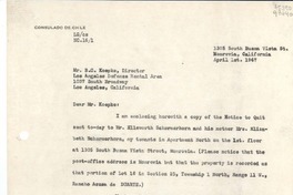 [Carta] LGcs, N° 16/1, 1947 Apr. 1st., 1305 South Buena Vista St., Monrovia, California, [EE.UU.] [a] Mr. B. C. Koepke, Director, Los Angeles Defensa Rental Area, 1037 South Broadway, Los Angeles, California, [EE.UU.]