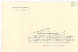 [Carta] 1948 ene., Santiago, [Chile] [a] Gabriela Mistral