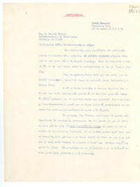 [Carta] 1949 mar. 19, Veracruz, [México] [a] Sr. D. Manuel Trucco, Sub-Secretario de Relaciones, Santiago de Chile