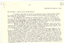 [Carta] 1952 mayo 19, Napoles, [Italia] [a] Muy estimado y querido amigo García Oldini