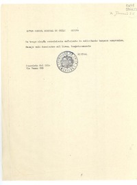 [Carta] 1952 jun. 7, [Italia] [a] Señor Cónsul General de Chile, Genova