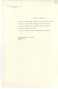 [Carta] 1952 giugno 11, Napoli, [Italia] [a] Consolato Generale di Francia, Via F. Crispi, Napoli
