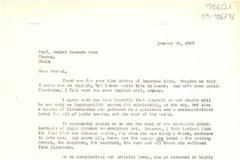 [Carta] 1967 jan. 20, Pound Ridge, New York, [Estados Unidos] [a] Daniel Melo Araneda, Trupán, Chile