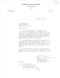[Carta] 1966 jan. 20, [Kearney, Nebraska, Estados Unidos] [a] Doris Dana, Pound Ridge, New York, [Estados Unidos]