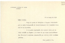 [Carta] 1952 jun. 18, Napoles, [Italia] [a] Honorable Sr. Jorge J. Uriburu, Cónsul encargado, Consulado General de Argentina, Nápoles