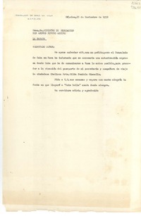 [Carta] 1952 nov. 21, Consulado de Chile, Nápoles, Italia [al] Exmo. Sr. Ministro de Educación, Don Andrés Rivero Agüero, La Habana, [Cuba]