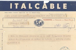 [Telegrama] 1952 dic. 16, Santiago, [Chile] [a] Gabriela Mistral, Nápoles