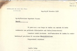 [Carta] 1952 dic. 16, Napoli, [Italia] [a] Spett Direzione Superiore Dogana, Napoli