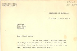 [Carta], 1965 ene. 12, La Serena, Chile [a] Doris Dana, Santiago, [Chile]