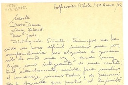 [Carta] 1957 ene. 23, Valparaíso, Chile [a] Doris Dana, Long Island, New York, U.S.A.