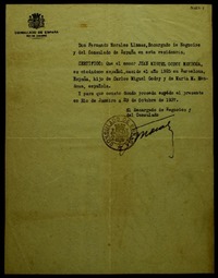 Certificados de nacionalidad española de Juan Miguel Godoy