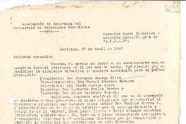 [Circular] 1948 abr. 27, Santiago, [Chile] [a] [Lucila Godoy A.]