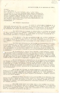 [Carta] 1948 sept. 21, Santiago, Chile [a los] Señores Juan Guzmán Cruchaga ... [et al.], Caracas, [Venezuela]