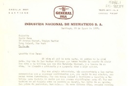 [Carta] 1957 ene. 30, Santiago, Chile [a] Doris Dana, Long Island, New York, [Estados Unidos].