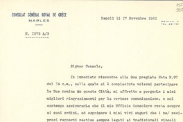 [Carta] 1951 nov. 17, Napoli, [Italia] [a] Lucila Godoy, Console del Cile in Napoli