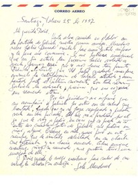 [Carta] 1957 feb. 25, Santiago, Chile [a] Doris [Dana, Long Island, New York, Estados Unidos]
