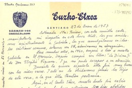 [Carta] 1957 ene. 23, Santiago, Chile [a] Doris Dana, [Long Island, New York, Estados Unidos]