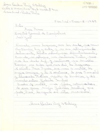 [Carta] 1957 ene. 8, San José, Costa Rica [a] Doris Dana, Hospital General de Hempstead, New York, [Estados Unidos]