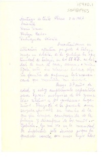 [Carta] 1957 feb. 8, Santiago, Chile[a] Doris Dana, Roslyn Harbor, [New York, Estados Unidos]