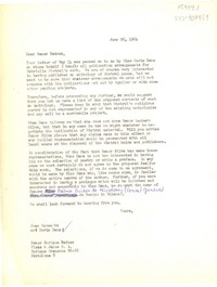 [Carta] 1964 jun. 26, [Estados Unidos] [a] Enrique Badosa, Plaza & Janes, S.A., Barcelona, [España]