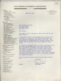 [Carta] 1946 Apr. 26, New York, [Estados Unidos] [a] Srta. Gabriela Mistral, New York