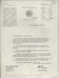[Carta] 1942 sept. 17, Washington, D. C., E.U.A. [a] Srta. Gabriela Mistral, Petrópolis, Estado do Rio, Brasil