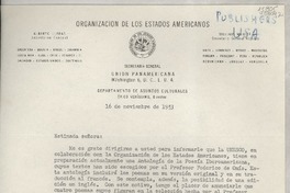 [Carta] 1953 nov. 16, Washington 6, D. C., E. U. A. [a la] Sra. Gabriela Mistral, co Doris Dana, 58 East 55th St., New York, N.Y., [EE.UU.]