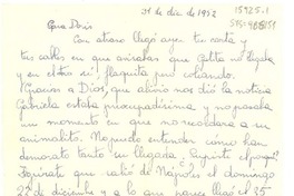 [Carta] 1952 dic. 31, Roma, [Italia] [a] Doris [Dana, Estados Unidos]