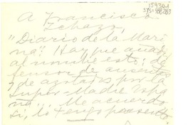 [Carta] 1949 dic. 27, Jalapa, México [a] Francisco Ichazo, Diario de la Marina, La Habana, [Cuba]