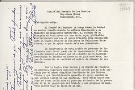 [Carta] 1951 mar. 28, Washington D. C., [Estados Unidos] [a] Distinguida Amiga