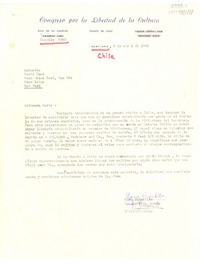 [Carta] 1965 abr. 8, Santiago, Chile [a] Doris Dana, New York, [Estados Unidos]