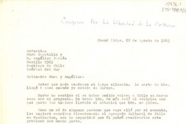 [Carta] 1965 ago. 22, New York, [Estados Unidos] [a] Nora Capetillo, M. Angélica Garcés, Santiago, Chile