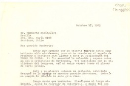 [Carta] 1965 oct. 27, New York, [Estados Unidos] [a] Humberto Malínarich, [Revista] Ercilla, Santiago, Chile