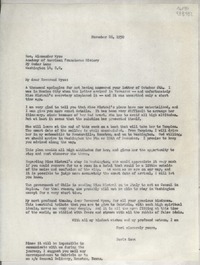 [Carta] 1950 Nov. 26, Mexico City, [México] [al] Rev. Alexander Wyse, Academy of American Franciscan History, 29 Cedar Lane, Washington 14, D. C., [EE.UU.]