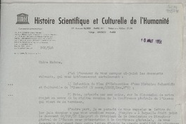 [Carta] 1951 août 10, 19, Avenue Kleber, Paris XVI°, [France] [a] Madame Gabriela Mistral, Casella 69, Rapallo, Liguria, [Italia]
