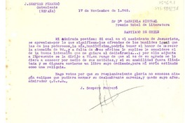 [Carta] 1945 nov. 17, Onteniente, España [a] Gabriela Mistral, Santiago, Chile