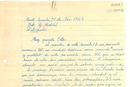 [Carta] 1943 nov. 20, Monte Grande, [Chile] [a] G[abriela] Mistral, Petrópolis, [Brasil]