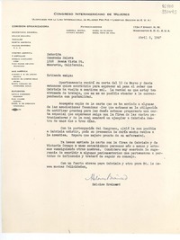 [Carta] 1947 abr. 5, Washington D. C., [Estados Unidos] [a] Señorita Consuelo Saleva, 1305 Buena Vista St., Monrovia, California