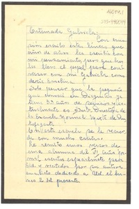 [Carta] 1947 jun. 3, Antofagasta, [Chile] [a] Gabriela [Mistral]
