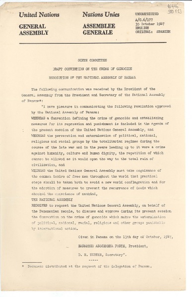 [Carta] 1947 Oct. 30