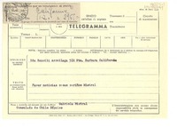 [Telegrama] 1952 jul. 24, Consulado de Chile, Nápoles, [Italia] [a] Eda Ramelli, Santa Barbara, California, [Estados Unidos]