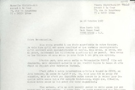 [Carta] 1967 oct. 26, 75, Rue de Longchamp XVI, Kléber 02-57, [Paris], [France] [a] Miss Doris Dana, Hack Green Road, Pound Ridge, N.Y., [EE.UU.]