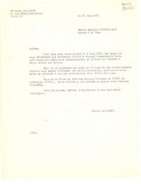 [Carta] 1967 juin 12, Paris, [Francia] [a] Maitre Marcelle Kraemer-Bach