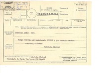 [Telegrama] 1952 set. 8? Consulado de Chile, Napoli, Italia] [a] Embajada [de] Chile, Roma